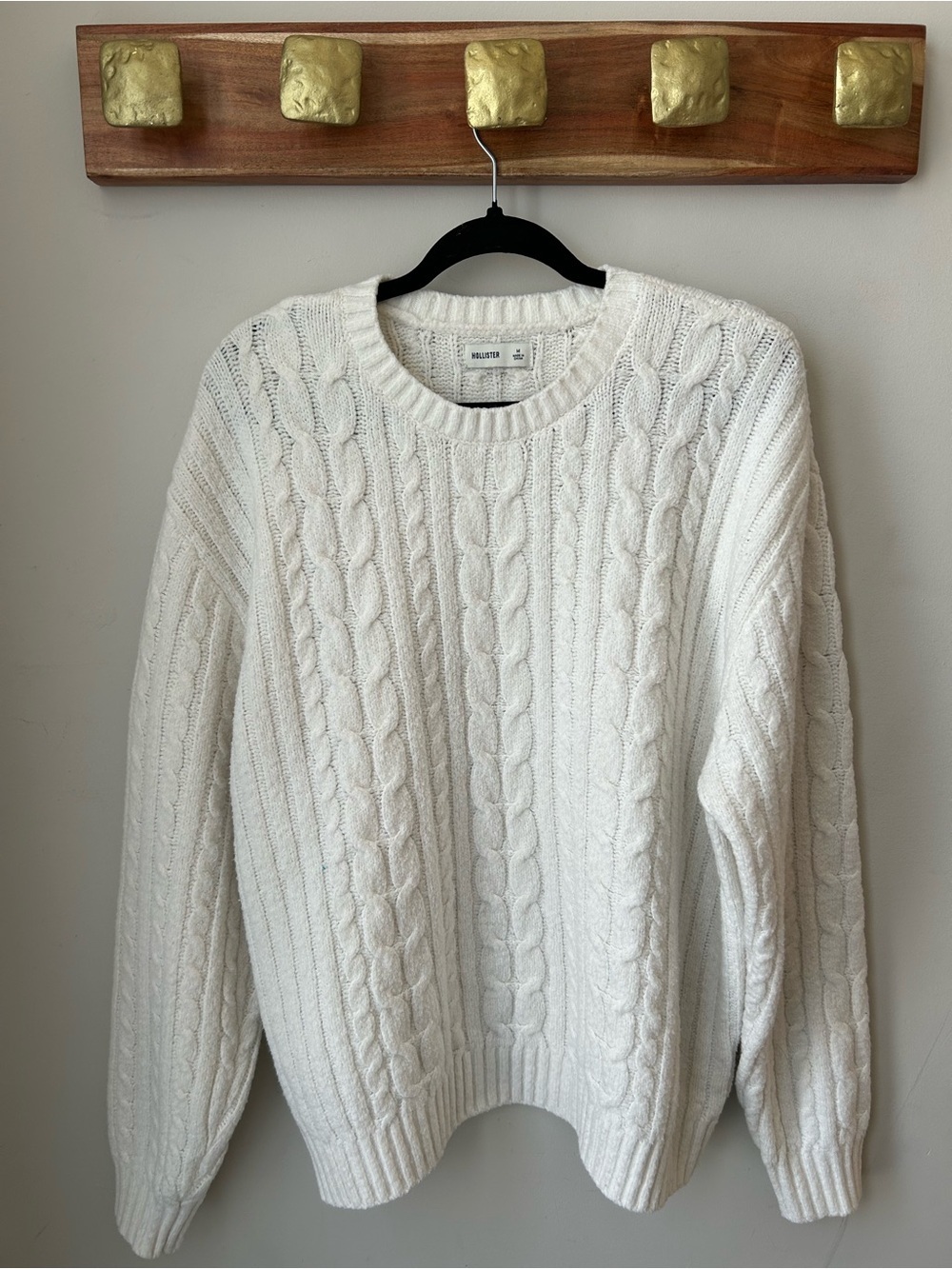 Hollister Men's Cable Knit Crewneck Sweater - Cabincore - Preppy Y2K